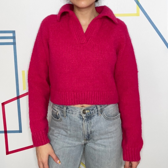 Zara Fuchsia Knit Sweater - Picture 1 of 3